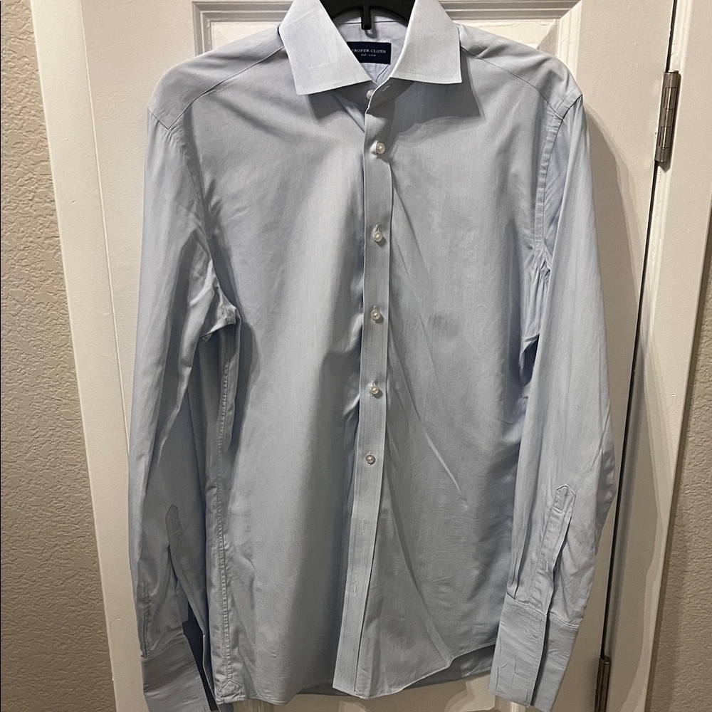 EC Proper Cloth Men's Light Blue Dress Shirt Size M